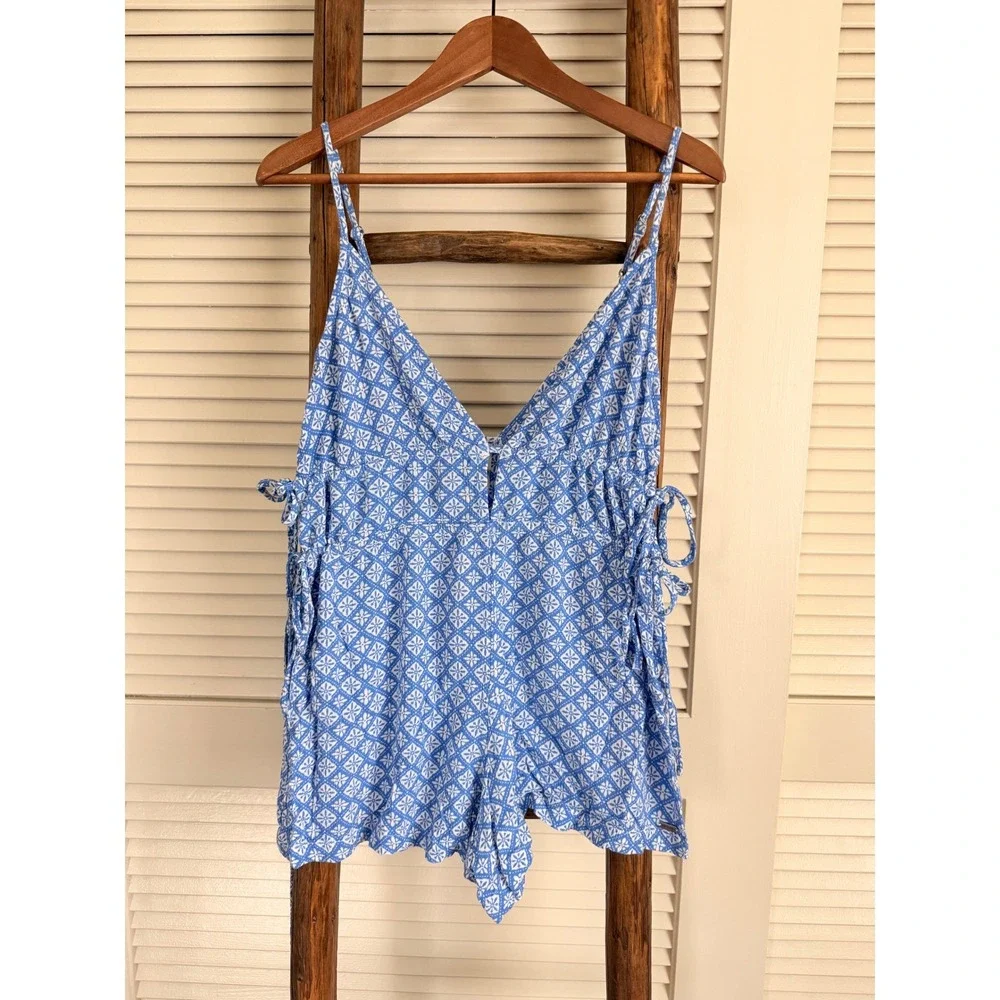 Rip Curl Blue White‎ Geometric Print Women's cover up